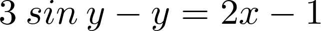3\>sin\>y-y=2x-1