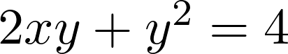 Rendered by QuickLaTeX.com 2xy+y^2=4