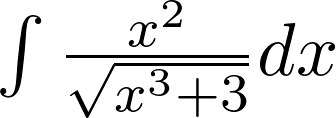 \int{x^2\over{\sqrt{x^3+3}}}dx