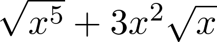 \sqrt{x^5} + 3x^2\sqrt{x}