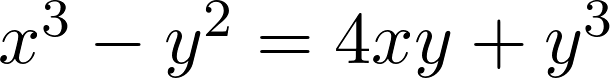 Rendered by QuickLaTeX.com x^3-y^2=4xy+y^3