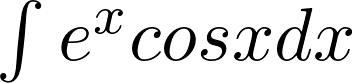 Rendered by QuickLaTeX.com \int{e^x cosx}dx