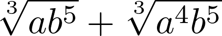 \sqrt[3]{ab^5} + \sqrt[3]{a^4b^5}